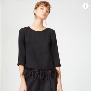Club Monaco Ostrich Feather Donnatina Top
